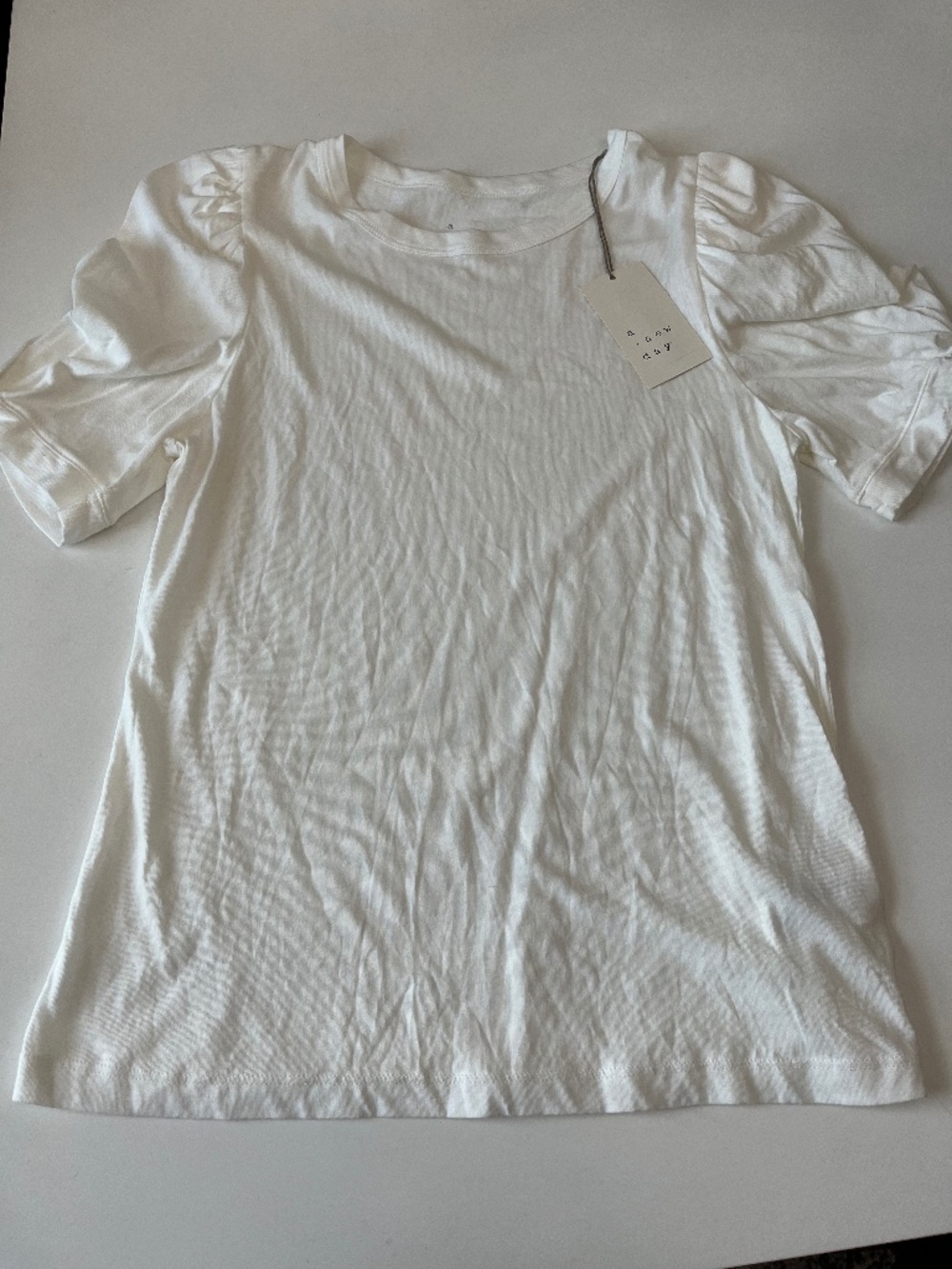 A New Day Cotton top , twisted sleeve design! NWT! Size XS